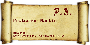 Pratscher Martin névjegykártya